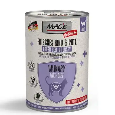 MAC's CAT Vetcare Urinary 6 x 400 g - Vacuno fresco y pavo - MACs Vetcare - Comparador de precios