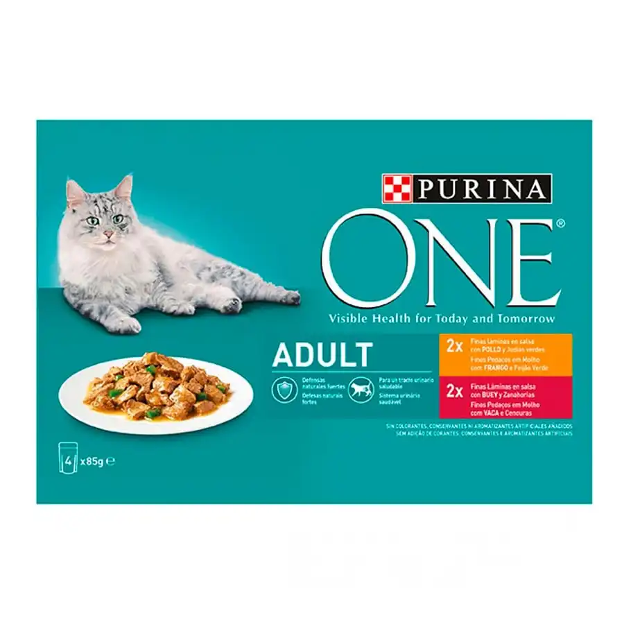 Purina One Adult Sobre en salsa para gatos - Pack 4