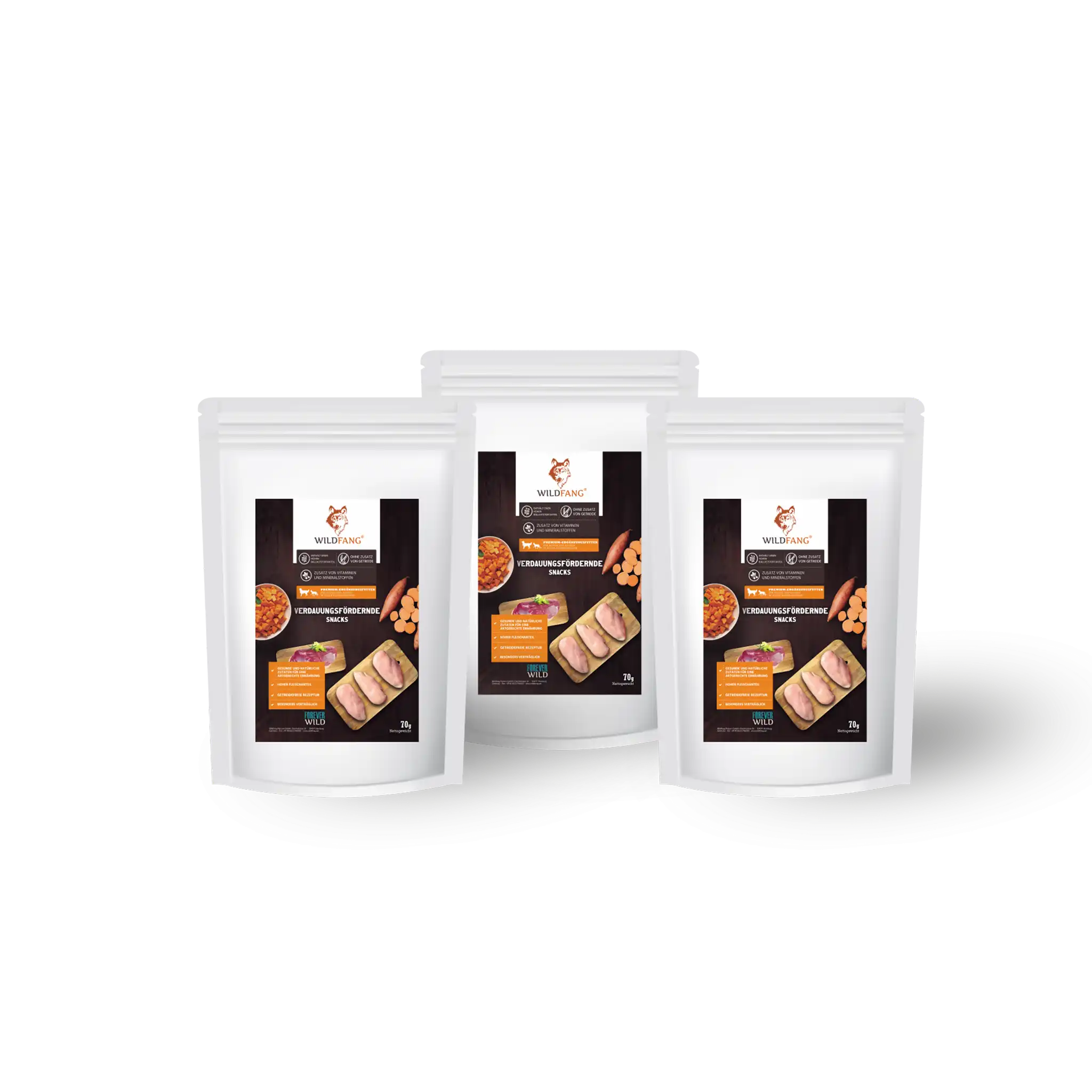 Wildfang - Bocadillos digestivos - sin grano - 1 x 70g - 3 bolsas - Wildfang - Comparador de precios