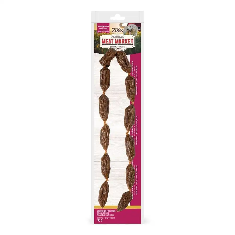 Zöe Snacks Zoë Meat Market para perros - Salchichas de pollo y de vacuno 90 grs - 90 g - Zoë - Comparador de precios
