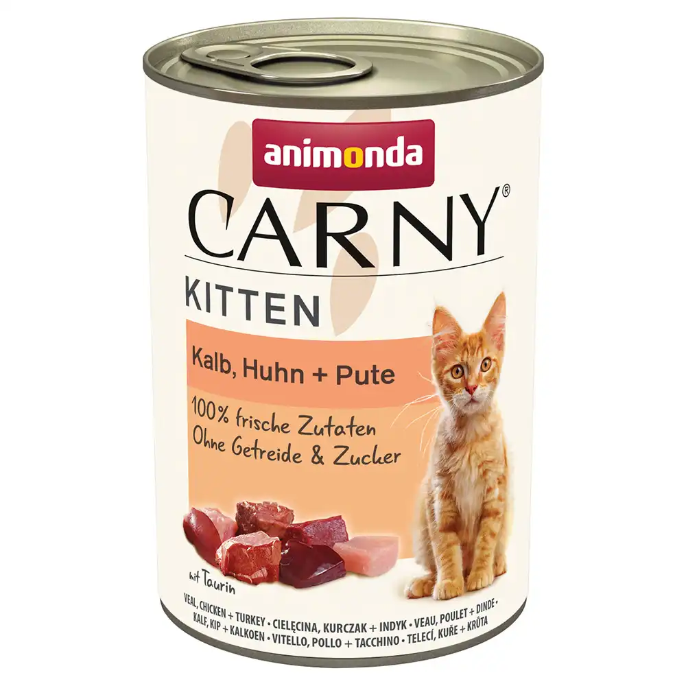 Animonda Carny Kitten 6 / 12 x 400 g - 12 x 400 g - Ternera, pollo y pavo