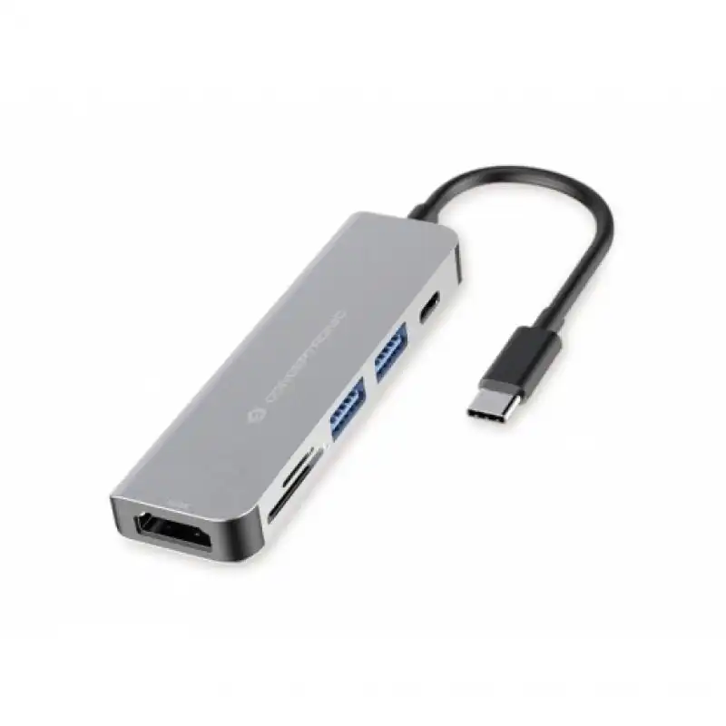 Conceptronic DONN Adaptador Hub USB-C a HDMI/USB-C/USB 3.0/SD/MicroSD