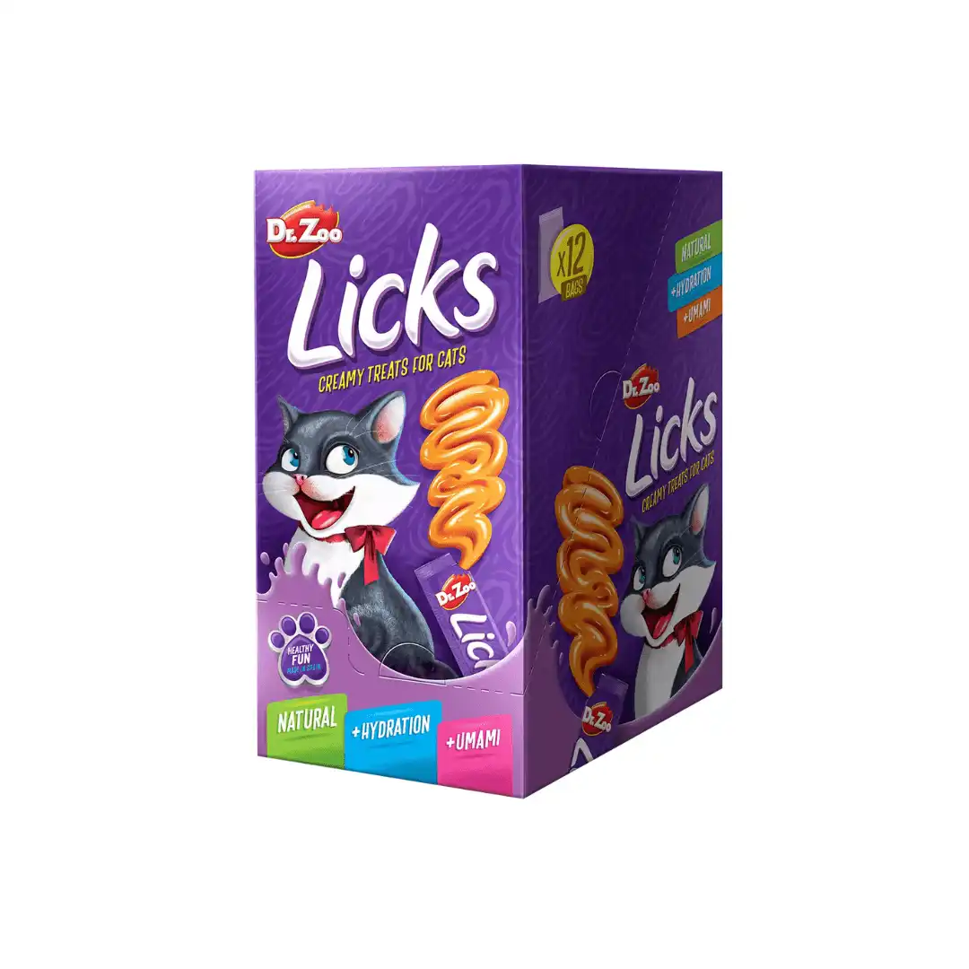 Dr Zoo Licks Snack Líquido De Salmón Para Gatos Pack Ahorro 12x4x15 Gr - Dr.Zoo - Comparador de precios