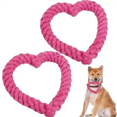 HausPets  de cuerda con forma de corazón rosa para perros y gatos - Rosa / Juego de 2 - HausPets - Comparador de precios