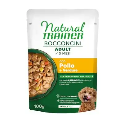 Natural Trainer Bocconcini Adult Small & Toy bocaditos en salsa - 100 g pollo - Natural Trainer - Comparador de precios