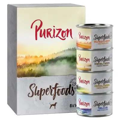 Purizon Superfoods 6 x 140 g comida húmeda para perros - Pack mixto (2xPollo, 2xAtún 1xJabalí, 1xCaza) - Purizon - Comparador de precios