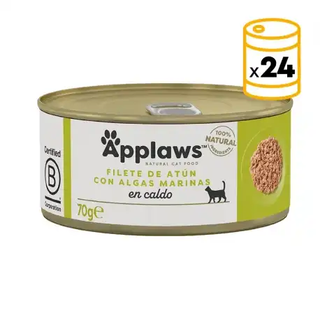 Applaws Comida Húmeda para Gatos en Caldo con Atún y Algas, 24x70 gr - Applaws - Comparador de precios