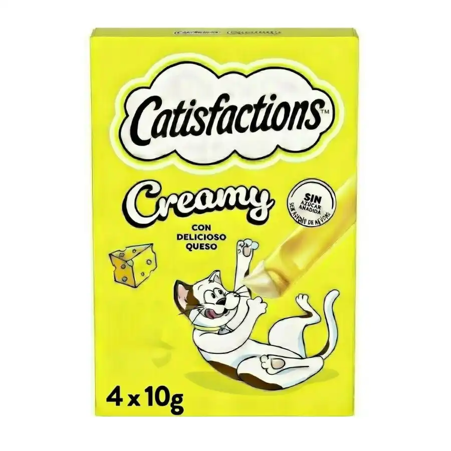 Catisfactions Creamy Queso Snack cremoso para gatos 4 sobres x 10 g - Catisfactions - Comparador de precios