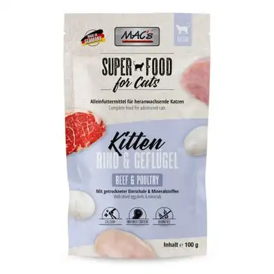 MAC's Cat Pouch Kitten 12 x 100 g - Vacuno y ave - MACs - Comparador de precios