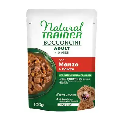 Natural Trainer Bocconcini Adult Small & Toy bocaditos en salsa - 100 g vacuno - Natural Trainer - Comparador de precios