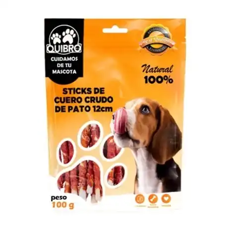Quibro Sticks de Cuero Crudo de Pato Snack Natural para Perros, 1 x 100 gr - QuibroPets - Comparador de precios