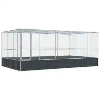 vidaXL Pajarera con extensión de acero color plateado 518x307x212 cm - VIDAXL - Comparador de precios