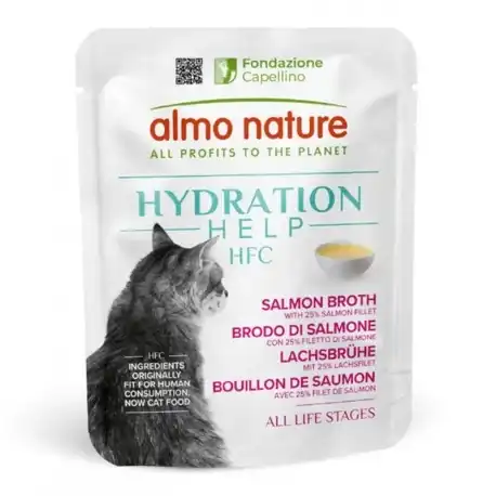 0.05 KG 50 g Almo Nature HFC Hydration Help Caldo de Salmón sobre para gatos - Almo Nature - Comparador de precios