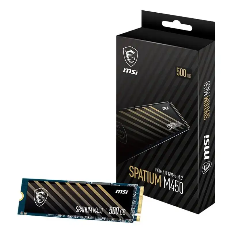 MSI SPATIUM M450 500GB Disco SSD 3600MB/s NVMe PCIe 4.0 M.2 Gen4 3D NAND