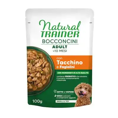 Natural Trainer Bocconcini Adult Small & Toy bocaditos en salsa - 100 g pavo - Natural Trainer - Comparador de precios