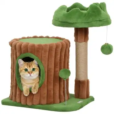 PawHut Árbol para Gato 40x30x53 cm Marrón y Verde - 1 Article - PawHut - Comparador de precios