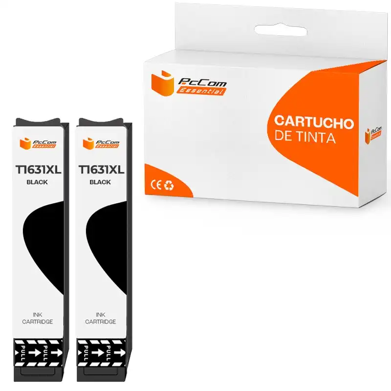 Pccom Essential Cartucho Tinta Compatible Epson T1631/T1621/16XL Negro Pack 2