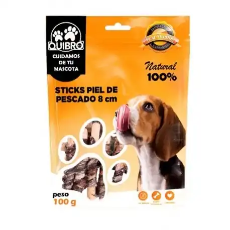 Quibro Sticks de Piel de Pescado Snack Natural para Perros, 1 x 100 gr - QuibroPets - Comparador de precios