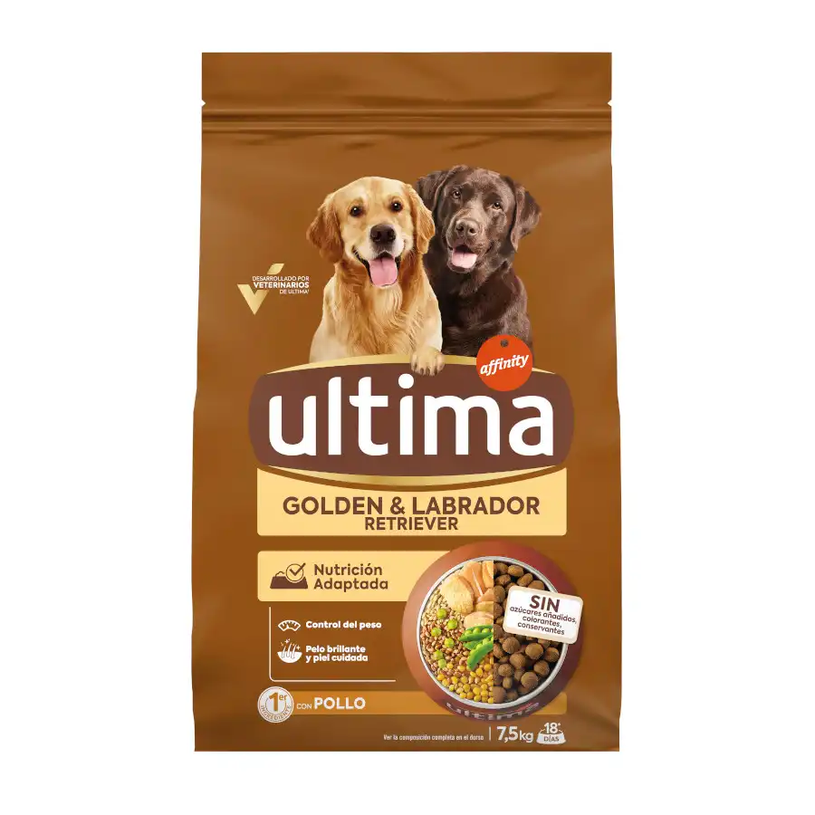 Ultima Golden&Labrador Retriever Pollo pienso para perros - 7.5 kg - Ultima - Comparador de precios