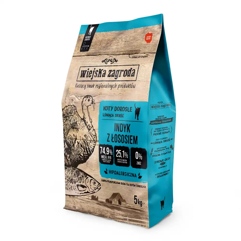 Wiejska Zagroda Cat Pavo con Salmón pienso para gatos - 5 kg