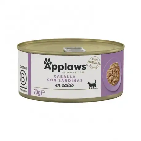 Applaws Comida Húmeda para Gatos en Caldo con Caballa y Sardina, 24x70 gr - Applaws - Comparador de precios