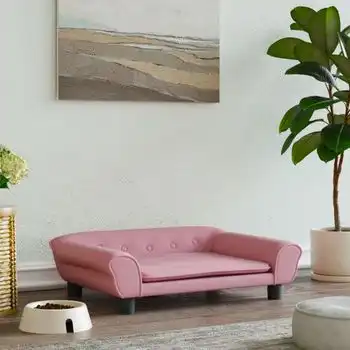 Cama Para Perros De Terciopelo Rosa 70x48x22 Cm