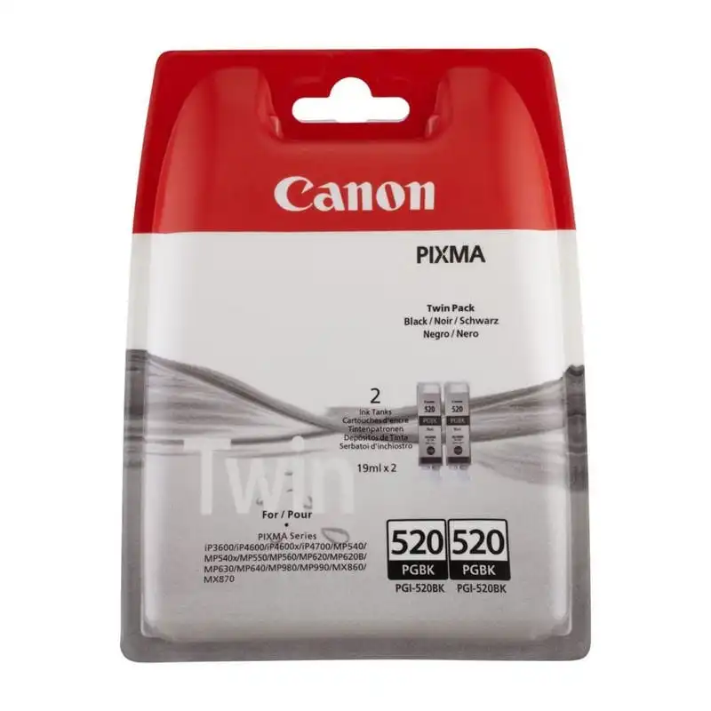 Canon PGI-520BK Pack 2 Cartuchos Originales Negro