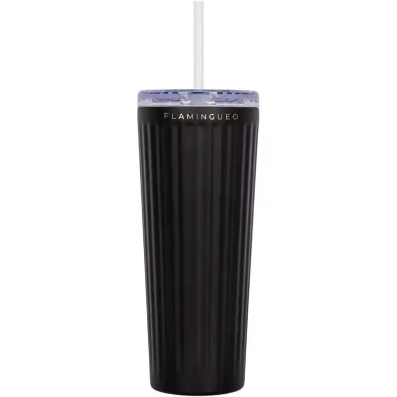 Flamingueo Vaso Térmico Negro Acero Inoxidable Bebidas Frías 24h Y Calientes 10h Capacidad 0.8l