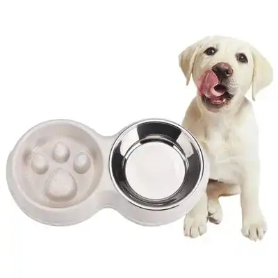 IntiMeg Comedero doble de alimentación lenta para perros y gatos - Una pieza - IntiMeg - Comparador de precios