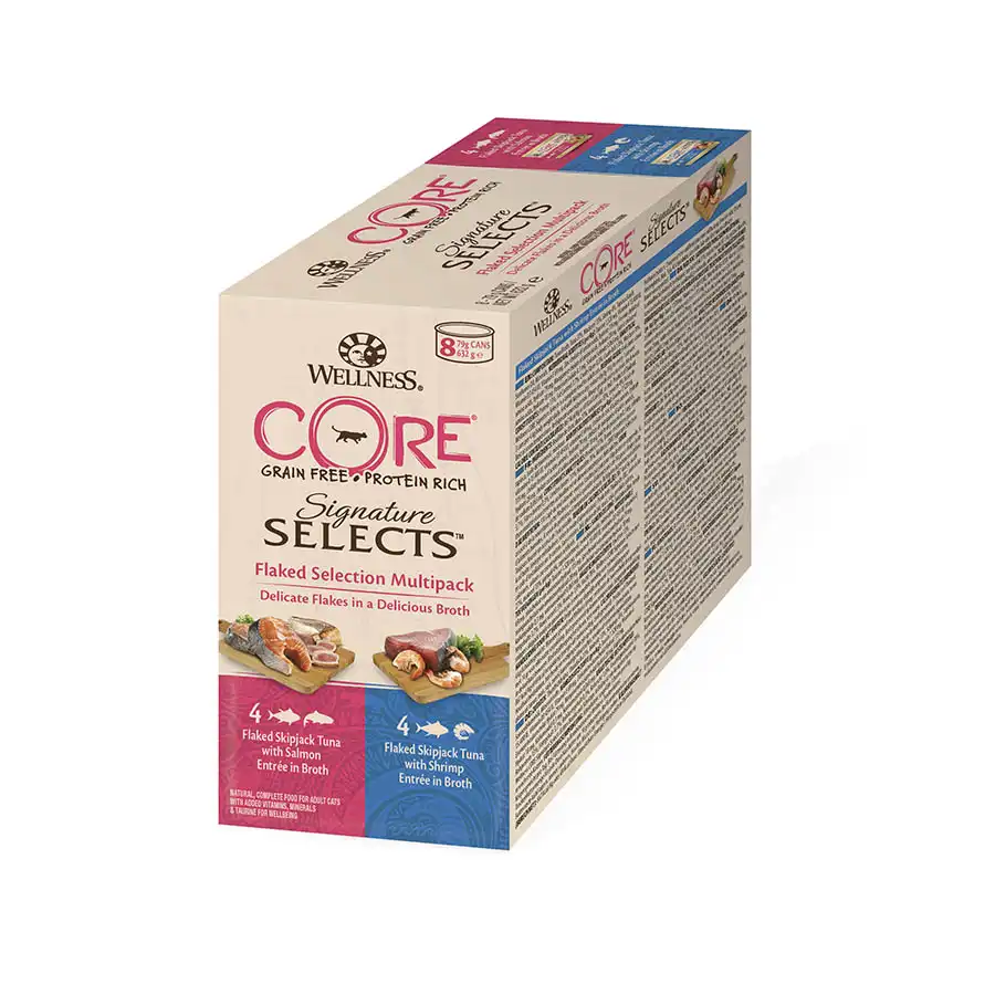 Wellness Core Signature Selects Flaked Atún latas para gatos - Multipack 8