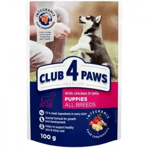 Club 4 Paws Pienso húmedo para cachorros Pollo en gelatina - Club 4 Paws - Comparador de precios