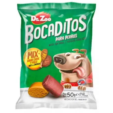 Dr.Zoo Bocaditos Mix Snack para Perros Sabor Carne y Pollo, 1 x 50 gr - Dr. Zoo - Comparador de precios