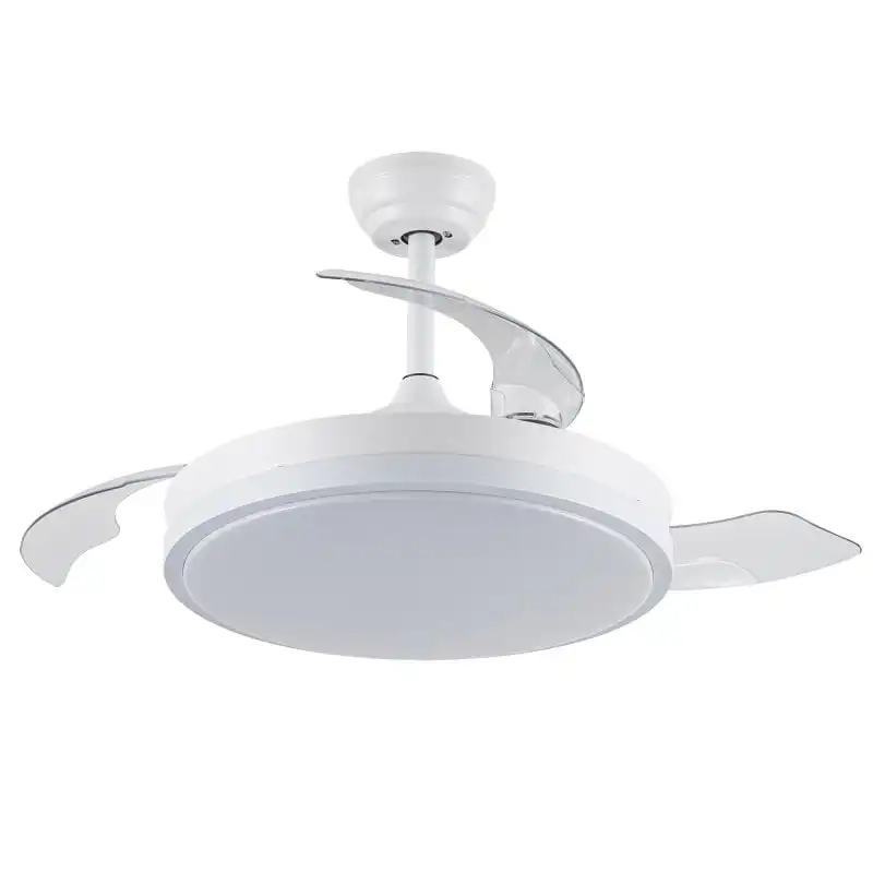Iluminashop Herben Ventilador de Techo con Luz LED y Mando 68W Blanco Motor DC