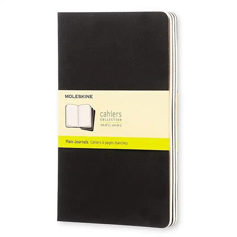 Moleskine Cahier Set de 3 Cuadernos 80 Páginas Lisas Negro