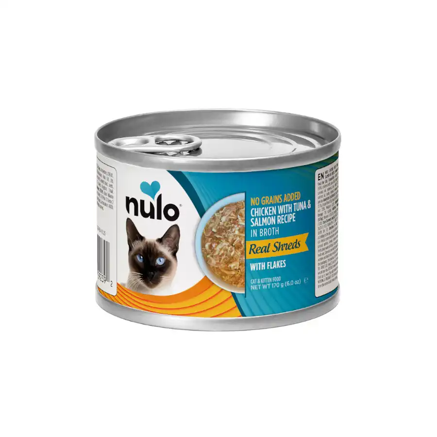 Nulo Pollo, Atún y Salmón desmenuzados lata para gatos - 170 g - Nulo - Comparador de precios