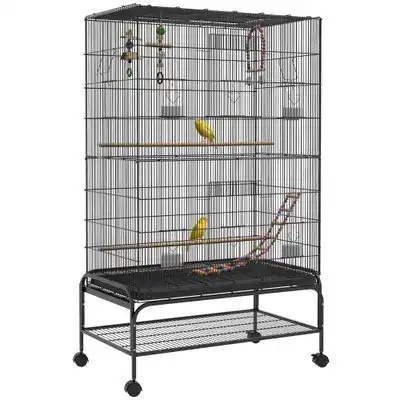 PawHut Jaula para Pájaro 97x58x160 cm Negro - 1 Article - PawHut - Comparador de precios