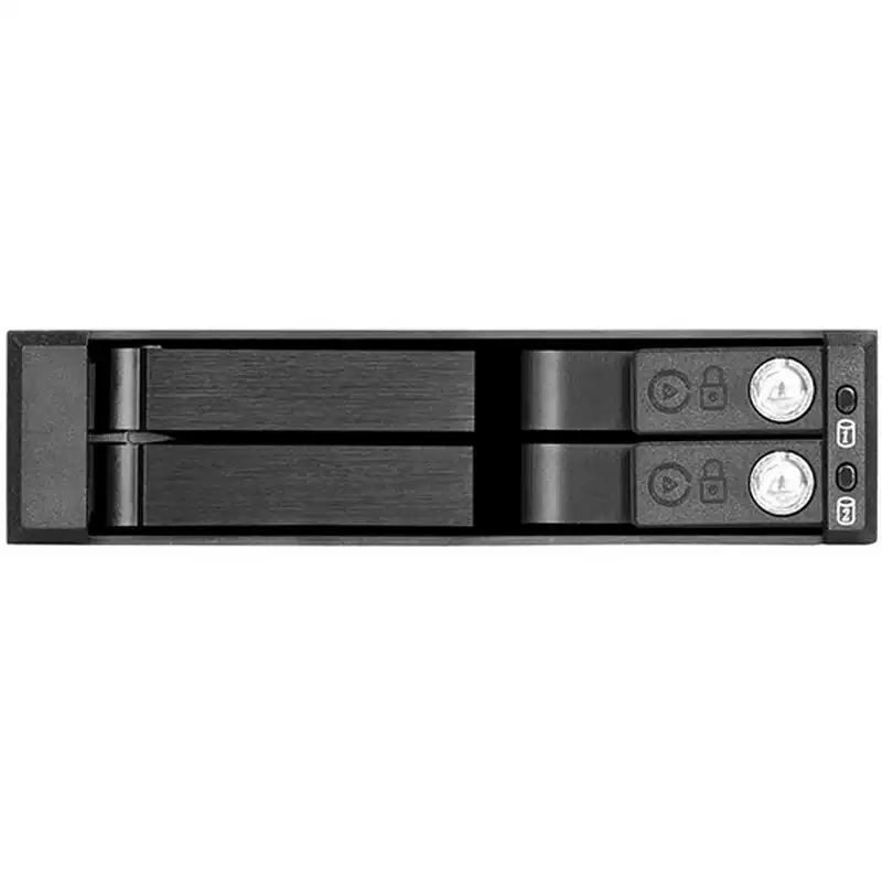 Silverstone FS202B Frontal de 3.5" Negro para 2 Discos Duros SATA 2.5