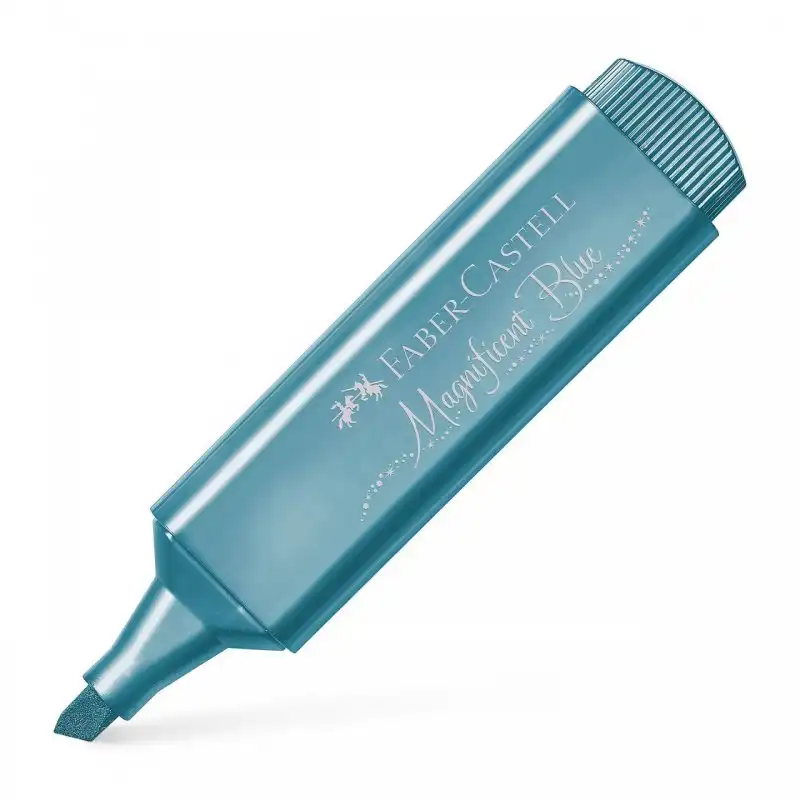Faber Castell Textliner 46 Caja de 10 Marcadores Fluorescentes Azul Metálico