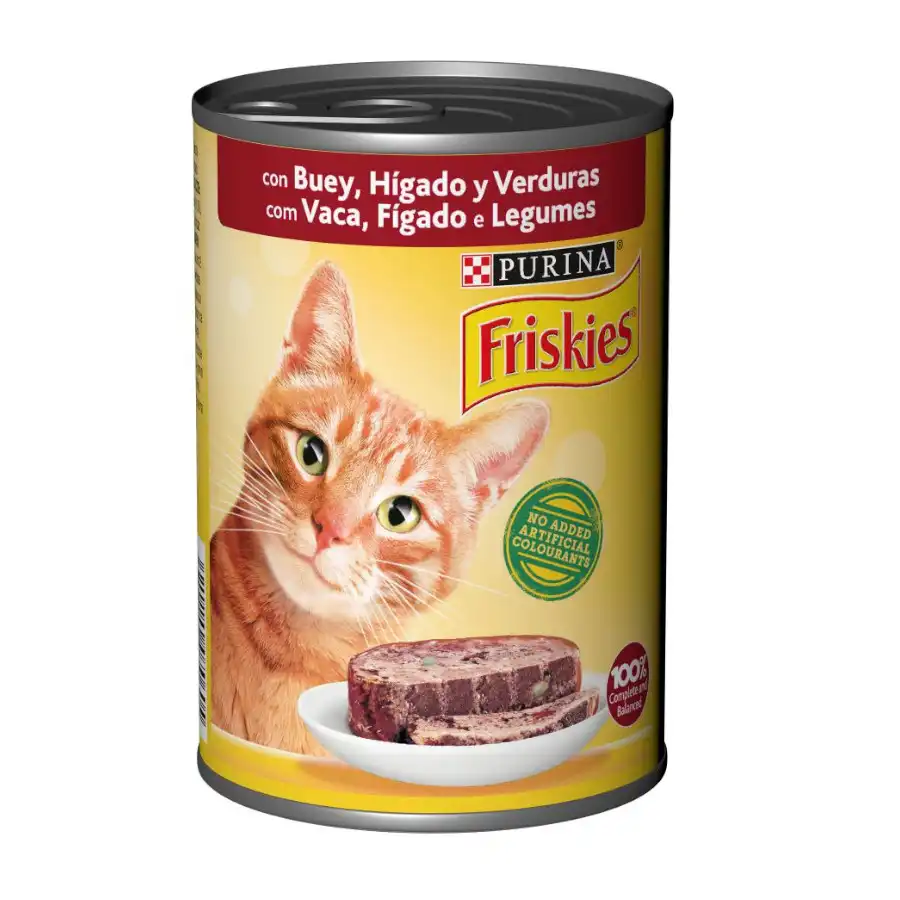 Friskies Adult Buey e hígado en Paté lata para gatos