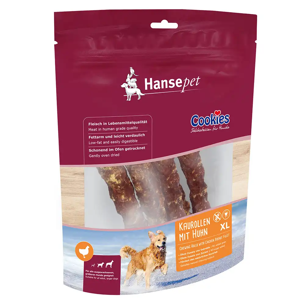 Hansepet Cookies palitos XL con pechuga de pollo para perros - 450 g - Cookie's - Comparador de precios