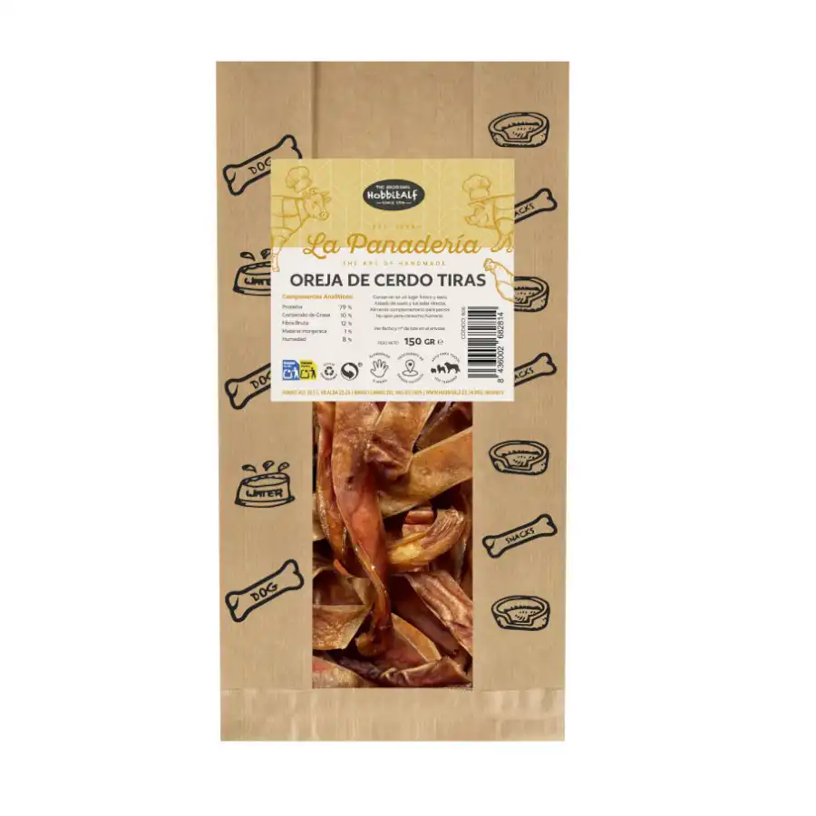 Hobbitalf Tiras Oreja de Cerdo Snack para perros - 150 g - Hobbitalf - Comparador de precios