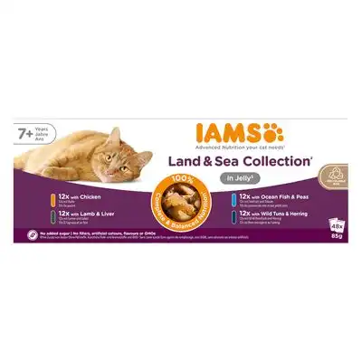 IAMS Advanced Nutrition Senior 7+ Land & Sea Collection en gelatina - 48 x 85 g - IAMS - Comparador de precios