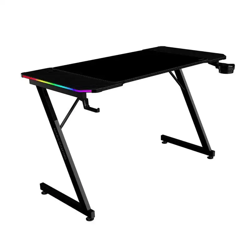 Mars Gaming MGD-X120RGB Mesa Ergonómica ARGB Mando Alfombrilla XXL Soportes Externos 120x60cm Negro