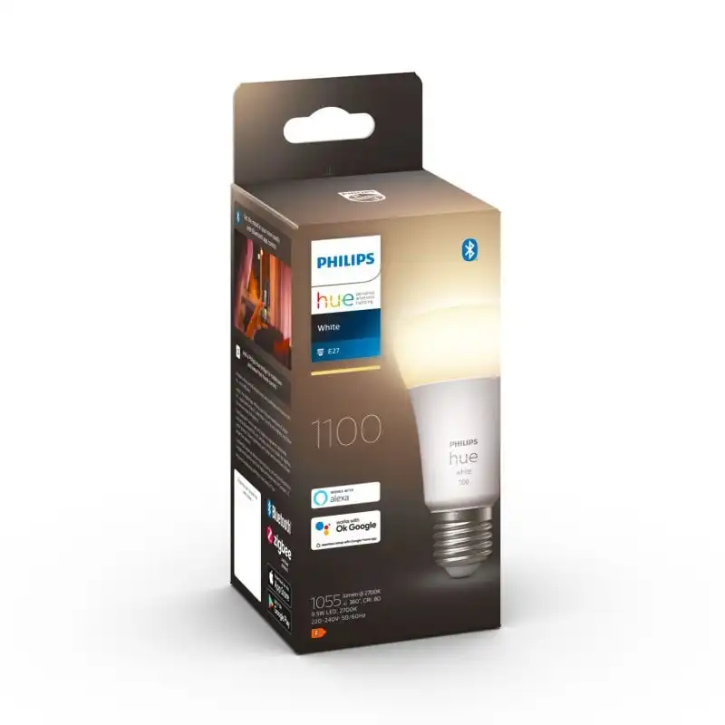 Philips Hue White Bombilla LED Inteligente A60 E27 9.5W Luz Blanca Cálida
