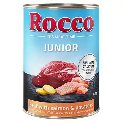 Rocco Junior 6 x 400 g - Vacuno con salmón y patatas - Rocco - Comparador de precios