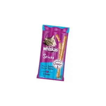 Snacks Para Gatos Whiskas Sticks Salmon (3u/18gr) (x28)