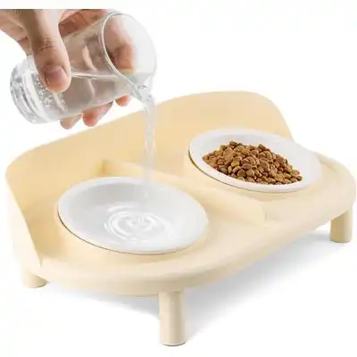 UAMLY Comederos elevados e inclinados para gatos - beige - Uamly - Comparador de precios
