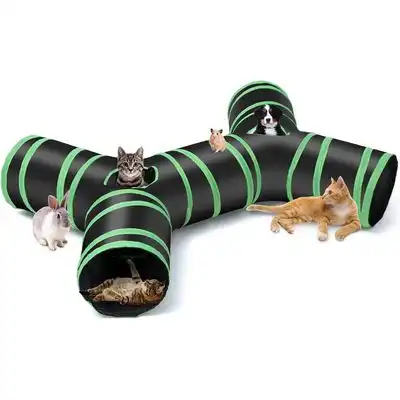 UAMLY Túnel para gatos con forma de hueso, de 4 vías - negro - Uamly - Comparador de precios