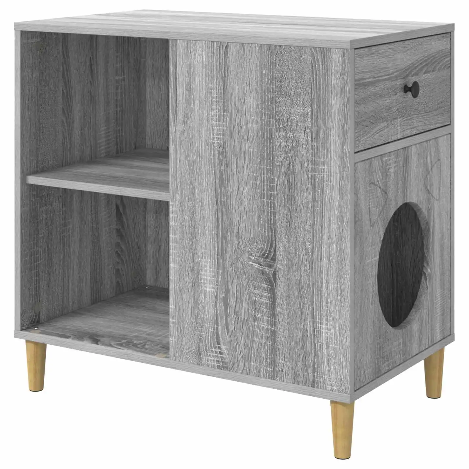 vidaXL Casa para Gatos Gris Sonoma 72 x 42.5 x 70 cm - 72 x 42.5 x 70 cm - VIDAXL - Comparador de precios