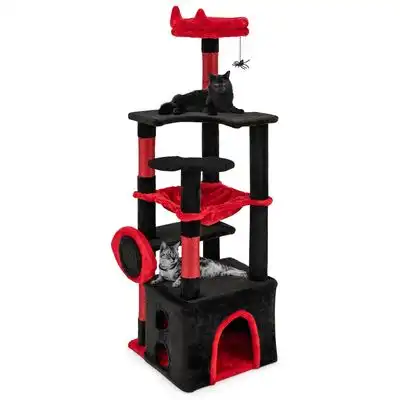 GIANTEX Árbol Gótico para Gatos Multinivel con Torre y Percha - 1 Árbol - Giantex - Comparador de precios